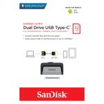 SanDisk Ultra Dual Drive USB Tipo-C unidad flash USB de 32 GB, con conectores USB Tipo-A y USB Tipo-C, modelo SDDDC2-032G-G46, color negro y plata