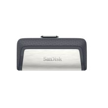Unidad flash USB SanDisk Drive USB Ganda Ultra Tipo-C 256 GB con puerto USB Type-A y USB Type-C 3.2 Gen 1 (3.1 Gen 1) en color gris y plata. SKU: SDDDC2-256G-G46