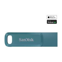 Imagen de la unidad flash SanDisk Ultra Dual Drive Go de 1 TB con puerto USB Tipo C 3.2 Gen 1 en color turquesa, SKU SDDDC3-1T00-G46NBB