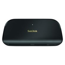 Lector de tarjeta SanDisk ImageMate PRO USB-C en color negro con especificaciones USB 3.2 Gen 1, SKU SDDR-A631-GNGNN