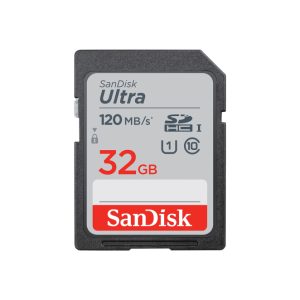 SanDisk Ultra 32 GB SDHC UHS-I Clase 10, ideal para cámaras y dispositivos que requieren alta velocidad de almacenamiento, SKU SDSDUN4-032G-GN6IN