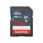 SanDisk Ultra 256 GB SDXC UHS-I Clase 10, ideal para almacenamiento externo rápido y seguro. SKU: SDSDUNR-256G-GN3IN.