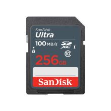 SanDisk Ultra 256 GB SDXC UHS-I Clase 10, ideal para almacenamiento externo rápido y seguro. SKU: SDSDUNR-256G-GN3IN.