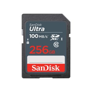 SanDisk Ultra 256 GB SDXC UHS-I Clase 10, ideal para almacenamiento externo rápido y seguro. SKU: SDSDUNR-256G-GN3IN.