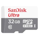 SanDisk memoria flash MicroSDHC de 32GB Clase 10, modelo SDSQUNR-032G-GN3MN, en color negro con adaptador