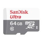 SanDisk tarjeta microSDXC de 64 GB, clase 10, modelo SDSQUNR-064G-GN3MN, ideal para almacenamiento externo de alta velocidad.
