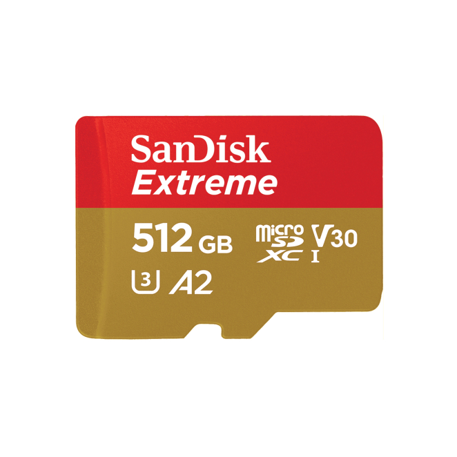 SanDisk Extreme MicroSDHC 512 GB Clase 10 para alta velocidad SanDisk Extreme de 512 GB MicroSDHC UHS-I Clase 10, SKU SDSQXAV-512G-GN6MA. Tarjeta de memoria para alto rendimiento.