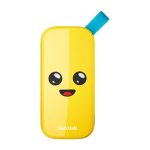 Imagen de la SanDisk SDSSDE30-1T00-G25F, una unidad externa de estado sólido de 1 TB con conexión USB Tipo C 3.2 Gen 2 3.1 de color amarillo. SKU: SDSSDE30-1T00-G25F