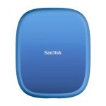 Imagen de la SanDisk unidad externa de estado sólido con capacidad de 2 TB, conexión USB Tipo C 3.2 Gen 2, color azul. SKU SDSSDE62C-2T00-G25