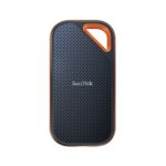 Imagen del disco duro externo SanDisk Extreme PRO Portable de 1 TB y USB Tipo C 3.2 Gen 2 en color negro. SKU: SDSSDE81-1T00-G25.
