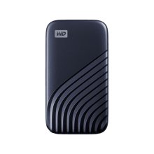Disco duro externo Western Digital My Passport 2 TB en color azul, con conexión USB tipo C 3.2 Gen 2 y velocidad de transferencia rápida. SKU: WDBAGF0020BBL-WESN