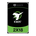 Imagen del Seagate EXOS 2X18, un disco duro interno de 18 TB, 7200 RPM, 256 MB Caché, tamaño 3.5 pulgadas y conexión SAS. SKU: ST18000NM0012