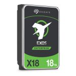 Imagen del Seagate Exos X18, disco duro interno de 18 TB, 7200 RPM, 256 MB de caché, tamaño 3.5 pulgadas, interfaz SAS. SKU ST18000NM005J