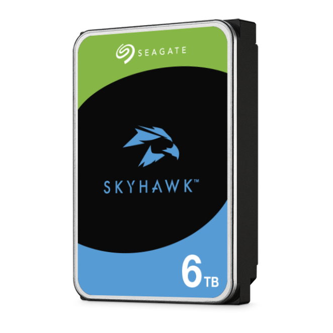 Seagate SkyHawk disco duro interno de alta capacidad 6 TB Disco duro interno Seagate SkyHawk con 6 TB de capacidad, 256 MB de caché y SATA III, modelo ST6000VX009