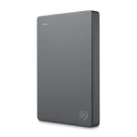 Imagen del disco duro externo Seagate Basic de 4 TB en color plata con conexión USB 3.2 Gen 1, modelo STJL4000400