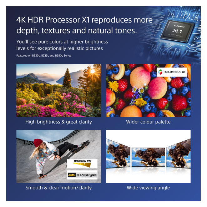 Sony FW-75BZ40L pantalla de señalización Pantalla plana para señalización digital 190,5 cm (75″) LCD Wifi 700 cd / m² 4K Ultra HD Negro Android 24/7 1 Sony FW-75BZ40L pantalla plana para señalización digital