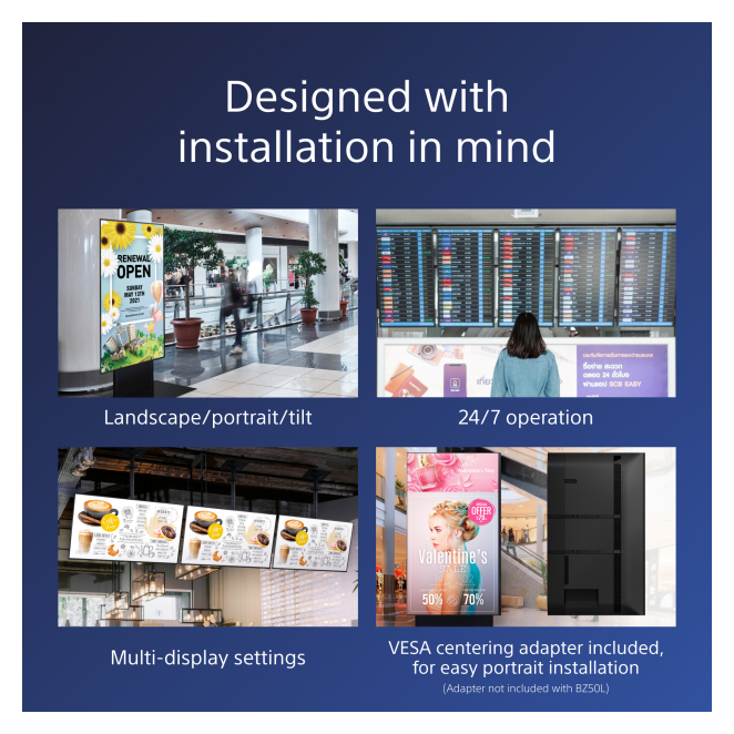 Sony FW-75BZ40L pantalla de señalización Pantalla plana para señalización digital 190,5 cm (75″) LCD Wifi 700 cd / m² 4K Ultra HD Negro Android 24/7 3 Sony FW-75BZ40L en un entorno corporativo