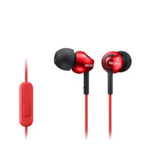 Auriculares intrauditivos Sony MDR-EX110AP con micrófono integrado, color rojo - SKU MDREX110APR.CE7