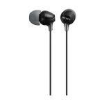 Auriculares intrauditivos Sony MDR-EX15AP con micrófono, cable plano y conector de 3.5mm. SKU: MDREX15APB.CE7