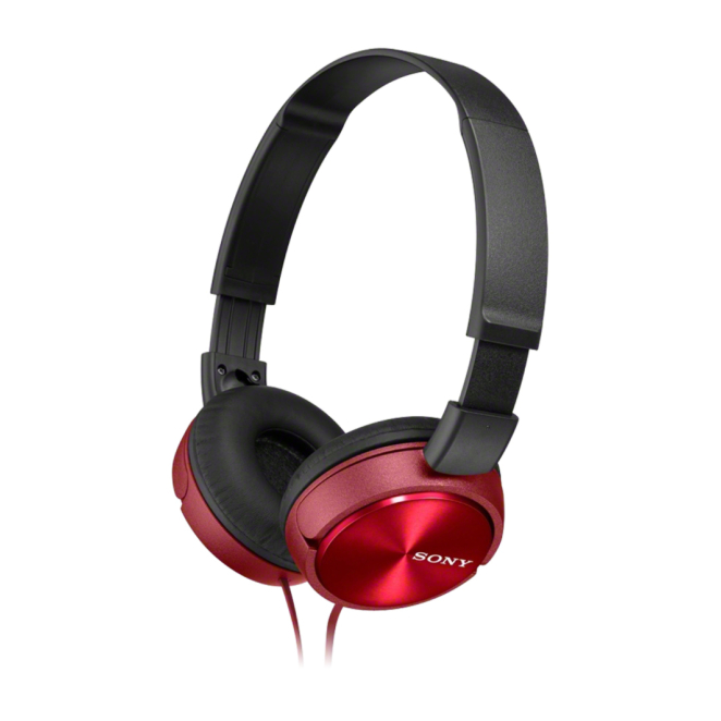 Sony Auriculares MDR-ZX310AP con micrófono integrado Imagen de los auriculares Sony MDR-ZX310AP con micrófono integrado, modelo MDRZX310APR.CE7 en color rojo