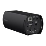 Imagen de la cámara de seguridad IP Sony SRG-XB25 con resolución 3840 x 2160 pixeles y SKU SRG-XB25B, diseñada para uso en interiores.