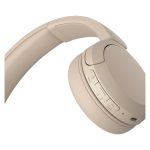 Auriculares inalámbricos Sony WH-CH520 en color crema con conectividad Bluetooth, puerto USB Tipo C para carga y diseño de diadema, SKU WHCH520C.CE7