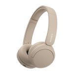Auriculares inalámbricos Sony WH-CH520 en color crema con conectividad Bluetooth, puerto USB Tipo C para carga y diseño de diadema, SKU WHCH520C.CE7