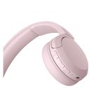 Auriculares inalámbricos Sony WHCH520P.CE7 en color rosa con diadema, ideales para llamadas y música, con conexión USB Tipo C y Bluetooth.