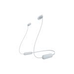 Auriculares inalámbricos Sony WI-C100 con Bluetooth, diseño dentro de oído, color blanco, SKU WIC100W.CE7