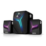 Imagen del altavoz alámbrico negro de 11W fabricado por Sparco, modelo SPSPEAKERSPRO.