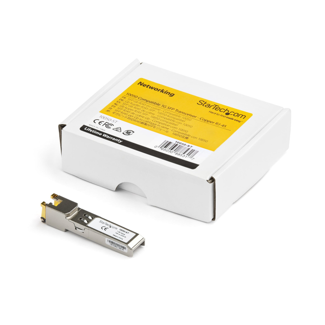 StarTech.com Módulo Transceptor SFP Compatible con el Modelo 10050 de Extreme Networks - 1000BASE-T - SFP a RJ45 Cat6 / Cat5e - SFP Ethernet Gigabit de 1Gb - RJ45 - 100m 4 StarTech.com módulo transceptor SFP fácil instalación
