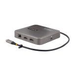 Estación de acoplamiento USB C StarTech.com con doble salida HDMI 4K a 60Hz, compatible con MacBook Pro (M1/M2/M3/M4) y Windows, incluye puertos USB-A/USB-C de 10Gbps, alimentación PD de 100W, puerto Ethernet GbE, lector de tarjetas SD y cable de 56cm. SKU: 102B-USBC-MULTIPORT