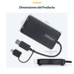StarTech.com Adaptador de USB a HDMI Dual con Dongle Integrado, soporte para pantallas 4K a 30Hz y 1080p, con Android y Windows, SKU 107B-USB-HDMI