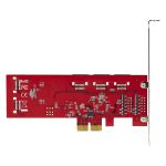 StarTech.com Tarjeta PCIe de 10 puertos SATA 6Gbps con conectores apilados y perfiles bajo y completo. SKU 10P6G-PCIE-SATA-CARD