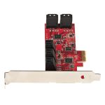 StarTech.com Tarjeta PCIe de 10 puertos SATA 6Gbps con conectores apilados y perfiles bajo y completo. SKU 10P6G-PCIE-SATA-CARD