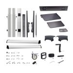 StarTech.com carrito soporte móvil con ruedas para TV de pantalla plana de 60 a 100 pulgadas, soporte rodante ajustable en altura para televisor LCD. SKU 1110C-MOBILE-TV-CART