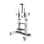 StarTech.com carrito soporte móvil con ruedas para TV de pantalla plana de 60 a 100 pulgadas, soporte rodante ajustable en altura para televisor LCD. SKU 1110C-MOBILE-TV-CART
