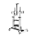 StarTech.com carrito soporte móvil con ruedas para TV de pantalla plana de 60 a 100 pulgadas, soporte rodante ajustable en altura para televisor LCD. SKU 1110C-MOBILE-TV-CART