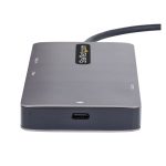 Adaptador multipuertos USB C de StarTech con 2 puertos HDMI 4K a 60Hz, Hub USB-A 3.1 de 2 puertos 5Gbps, PD 100W, Ethernet Gigabit, ranuras SD y MicroSD, cable de 30cm, SKU 120B-USBC-MULTIPORT