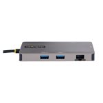 Adaptador multipuertos USB C de StarTech con 2 puertos HDMI 4K a 60Hz, Hub USB-A 3.1 de 2 puertos 5Gbps, PD 100W, Ethernet Gigabit, ranuras SD y MicroSD, cable de 30cm, SKU 120B-USBC-MULTIPORT