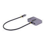 StarTech Adaptador de Vídeo USB C a HDMI VGA compatible con Thunderbolt 3/4, HDR 4K a 60Hz, salida de Audio de 3,5mm, con SKU 122-USBC-HDMI-4K-VGA