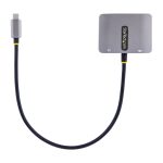 StarTech Adaptador de Vídeo USB C a HDMI VGA compatible con Thunderbolt 3/4, HDR 4K a 60Hz, salida de Audio de 3,5mm, con SKU 122-USBC-HDMI-4K-VGA