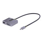 StarTech Adaptador de Vídeo USB C a HDMI VGA compatible con Thunderbolt 3/4, HDR 4K a 60Hz, salida de Audio de 3,5mm, con SKU 122-USBC-HDMI-4K-VGA