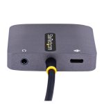 StarTech Adaptador de Vídeo USB C a HDMI VGA compatible con Thunderbolt 3/4, HDR 4K a 60Hz, salida de Audio de 3,5mm, con SKU 122-USBC-HDMI-4K-VGA