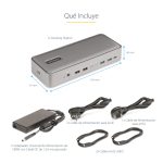 Docking Station KVM USB-C para Portátil StarTech.com, con conectividad 2 Monitores DisplayPort 4K 60Hz, 5 Puertos USB y PD 90/45W para Windows y Mac. SKU: 129UE-USBC-KVM-DOCK
