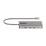 Adaptador Multipuerto USB-C de StarTech.com con triple salida de monitores HDMI y DisplayPort a 4K, puerto Gigabit Ethernet, lector de tarjetas SD/MicroSD y SKU 154B-USBC-MULTIPORT