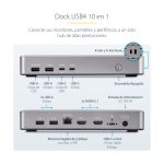 StarTech.com Docking Station USB4 con USB-C de 40Gbps, doble salida HDMI hasta 4K 120Hz, hub USB y carga PD 100W. SKU: 155UE-USB4-DOCK