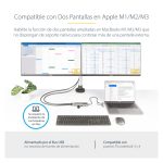 StarTech.com adaptador multipuertos USB-C con HDMI doble (4K30Hz/1080p60Hz), hub ladrón 3 USB-A y mini docking station de viajes con cable integrado de 40cm, SKU 167B-USBC-MULTIPORT.