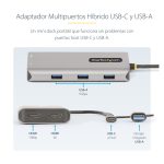 StarTech.com adaptador multipuertos USB-C con HDMI doble (4K30Hz/1080p60Hz), hub ladrón 3 USB-A y mini docking station de viajes con cable integrado de 40cm, SKU 167B-USBC-MULTIPORT.