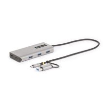 StarTech.com adaptador multipuertos USB-C con HDMI doble (4K30Hz/1080p60Hz), hub ladrón 3 USB-A y mini docking station de viajes con cable integrado de 40cm, SKU 167B-USBC-MULTIPORT.